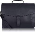 ESTARER Men's Leather Briefcase for Travel/Office/Business 15.6 Inch Laptop Messenger Bag